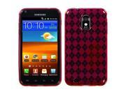 TPU Flexible Plastic Transparent Red Argyle Phone Protector Cover for Samsung Epic 4G Touch D710 Galaxy S 2 4G R760