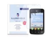 LG Optimus Dynamic II Screen Protector L39C [2 Pack] iLLumiShield HD Blue Light UV Filter Premium Clear Film Anti Fingerprint Anti Bubble Shield L