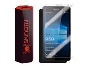 Skinomi® TechSkin Microsoft Lumia 950 Screen Protector Carbon Fiber Full Body Skin with Free Lifetime Replacement Front Back Wrap Clear Film Ultra HD