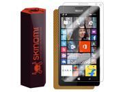 Skinomi® TechSkin Microsoft Lumia 950 XL Screen Protector Gold Carbon Fiber Full Body Skin with Free Lifetime Replacement Front Back Wrap Clear Film U
