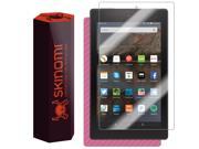 Skinomi® TechSkin Amazon Fire HD 8 Screen Protector 8 [2015] Pink Carbon Fiber Full Body Skin w Free Lifetime Replacement Front Back Wrap Clear Film