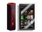Skinomi® TechSkin Amazon Fire Screen Protector 7 [2015] Silver Carbon Fiber Full Body Skin w Lifetime Replacement Front Back Wrap Clear Film Ultra H