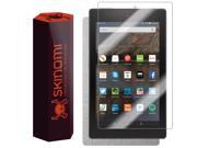 Skinomi® TechSkin Amazon Fire HD 8 Screen Protector 8 [2015] Brushed Aluminum Full Body Skin w Free Lifetime Replacement Front Back Wrap Clear Film