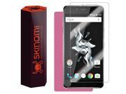 Skinomi® TechSkin OnePlus X Screen Protector Pink Carbon Fiber Full Body Skin with Free Lifetime Replacement Front Back Wrap Clear Film Ultra HD and A