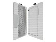 Skinomi® TechSkin HP Envy 8 Note Screen Protector [Tablet Keyboard] Silver Carbon Fiber Full Body Skin w Lifetime Warranty Front Back Clear Film Ul