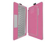 Skinomi® TechSkin HP Envy 8 Note Screen Protector [Tablet Keyboard] Pink Carbon Fiber Full Body Skin w Lifetime Warranty Front Back Clear Film Ultr