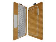 Skinomi® TechSkin HP Envy 8 Note Screen Protector [Tablet Keyboard] Gold Carbon Fiber Full Body Skin w Lifetime Warranty Front Back Clear Film Ultr