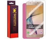 Skinomi? TechSkin Samsung Galaxy On7 Screen Protector 2016 Pink Carbon Fiber Full Body Skin Front Back Wrap Clear Film Ultra HD and Anti Bubble Shie