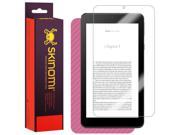 Skinomi? TechSkin Nook Tablet 7 Screen Protector 2016 Pink Carbon Fiber Full Body Skin Front Back Wrap Clear Film Ultra HD and Anti Bubble Shield