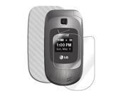 Skinomi Carbon Fiber Silver Phone Skin Cover Screen Protector for LG Revere 2