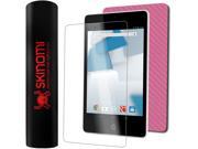 Skinomi Carbon Fiber Pink Skin Cover Clear Screen Protector for HP Slate 8 Pro