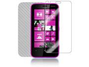 Skinomi Carbon Fiber Silver Phone Skin Screen Protector Film for Nokia Lumia 620
