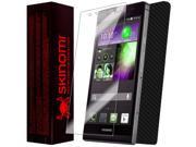 Skinomi Carbon Fiber Black Skin Screen Protector Cover for Huawei Ascend P6