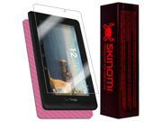 Skinomi Carbon Fiber Pink Tablet Skin Clear Screen Protector for Verizon Ellipsis 7