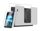 Skinomi Carbon Fiber Silver Skin LCD Film for ASUS Padfone Infinity Phone Tablet