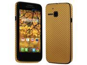 Skinomi Carbon Fiber Gold Phone Skin Screen Protector Cover for Alcatel Evolve