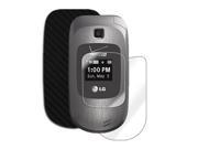 Skinomi Carbon Fiber Black Phone Skin Screen Protector Cover for LG Revere 2