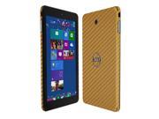 Skinomi Carbon Fiber Gold Tablet Skin Screen Protector Cover for Dell Venue 8