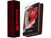 Skinomi Phone Skin Dark Wood Cover Clear Screen Protector for LG Optimus L3 II