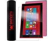 Skinomi Carbon Fiber Pink Skin Cover Clear Screen Protector for Nokia Lumia 2520