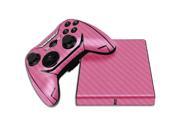Skinomi Carbon Fiber Pink Skin Cover Clear Screen Protector for Mad Catz MOJO