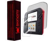 Skinomi Carbon Fiber Silver Skin Cover Clear Screen Protector for Nintendo 2DS