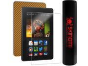 Skinomi Carbon Fiber Gold Skin Screen Protector for Kindle Fire HDX 8.9 LTE