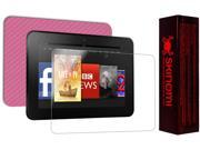 Skinomi Carbon Fiber Pink Tablet Skin Screen Protector for Kindle Fire HDX 7 LTE