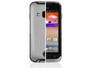 Skinomi Carbon Fiber Silver Skin Cover Screen Protector for Samsung Rugby Pro