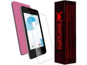 Skinomi Carbon Fiber Pink Tablet Skin Clear Screen Protector for HP Slate 7 Plus