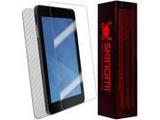 Skinomi Carbon Fiber Silver Tablet Skin Clear Screen Protector for Dell Venue 7