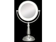Zadro Ultra Bright LED Lighted 1X 10X Round Vanity Mirror in Satin Nickel LEDVPR410