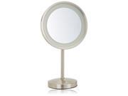 Jerdon HL1015NL First Class Elite 5X LED Halo Lighted Table Top Mirror 5X Magnification 9.5 Nickel
