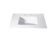 Avanity CUT31WT Vitreous China Top with Square Bowl 31 Inches