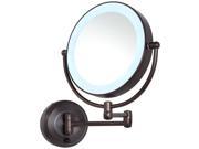Zadro LED Lighted 10X 1X Round Wall Mount Mirror in Satin Nickel