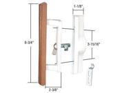 Sliding Glass Patio Door Handle Set with Internal Lock for Viking Doors 3 15 16 Screw Holes Non Keyed Wood White
