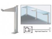 CRL Satin Anodized 18 Right Hand Closed End Partition Post With Shelf Bracket D995ARHCE