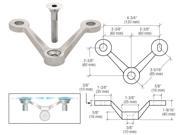 CRL Brush Stainless Double Arm “V? Post Mounted Fitting