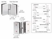 CRL Polish Stainless Single Acting Rt. Hand Glass to Glass Gate Pivot Hinge GH180RPS