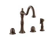 Belle Foret F86JZ600RBP 2 Handle Faucet with Sprayerer in Oil Rubbed Bronze Less Handle