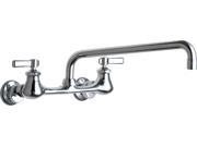 Chicago Faucets 540 LDL12ABCP Wall Mounted Pot Filler Faucet w Lever Handles and 12 Full Flow Swing Spout Chrome