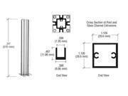 CRL Satin Anodized Standard 24 4 Way Partition Post D990A244W