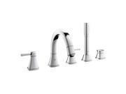 Grohe 19919000 Grandera 2 Handle Deck Mount Roman Tub Faucet w Personal Handshower in StarLight Chrome