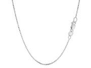 14k White Gold Diamond Cut Bead Chain Necklace 1.2mm 20