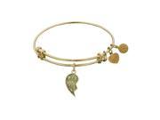 Antique Yellow Stipple Finish Brass Right Half Heart BFF Angelica Bangle Bracelet