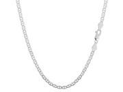 Sterling Silver Rhodium Plated Flat Mariner Chain Necklace 2.8mm 16