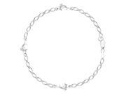 Dolphin Fancy Chain Anklet In Sterling Silver 10