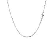 Sterling Silver Rhodium Plated Sparkle Chain Necklace 2.2mm 18