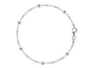 Bead Link Chain Anklet In Sterling Silver 10