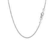 Sterling Silver Rhodium Plated Box Chain Necklace 1 5mm 20
